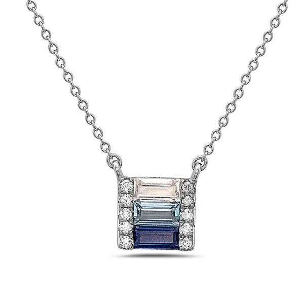 14k White Gold Ombre Gemstone Necklace Toner Jewelers Overland Park, KS
