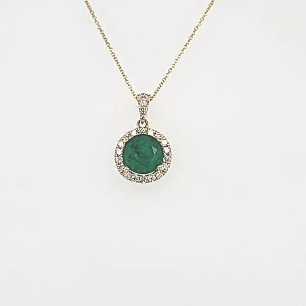 Yellow Gold Emerald and Diamond Pendant Toner Jewelers Overland Park, KS
