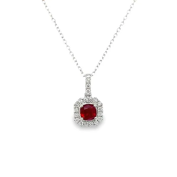 14k White Gold Ruby and Diamond Necklace Toner Jewelers Overland Park, KS