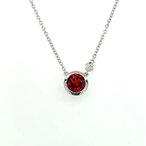 Gabriel & Co Sterling Silver Garnet and Diamond Pendant Necklace Toner Jewelers Overland Park, KS