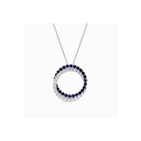 18k White Gold Sapphire Diamond Circle Necklace Toner Jewelers Overland Park, KS