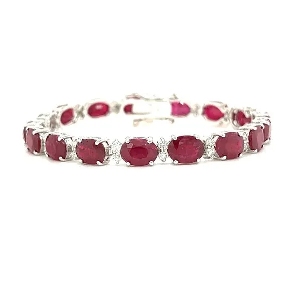 14 Karat White Gold Ruby and Diamond Bracelet Toner Jewelers Overland Park, KS