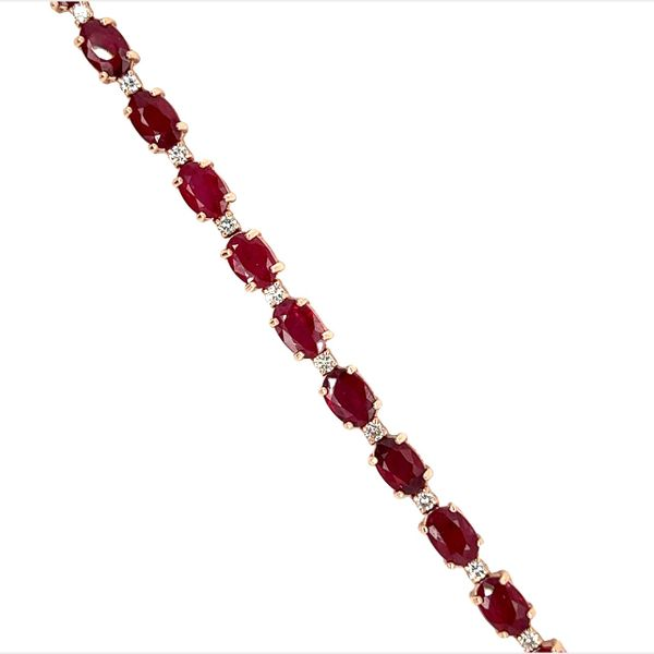 14 Karat Rose Gold Ruby and Diamond Tennis Bracelet Image 2 Toner Jewelers Overland Park, KS