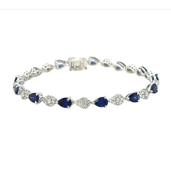 14k White Gold Sapphire and Diamond Bracelet Toner Jewelers Overland Park, KS