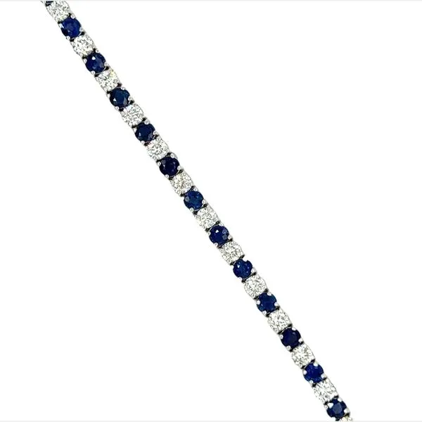14 Karat White Gold Sapphire and Diamond Tennis Bracelet Image 2 Toner Jewelers Overland Park, KS