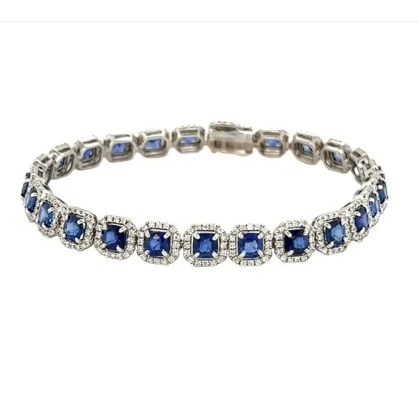14 Karat White Gold Sapphire and Diamond Bracelet Toner Jewelers Overland Park, KS