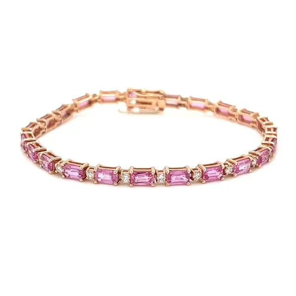 14 Karat Rose Gold Pink Sapphire and Diamond Bracelet Toner Jewelers Overland Park, KS