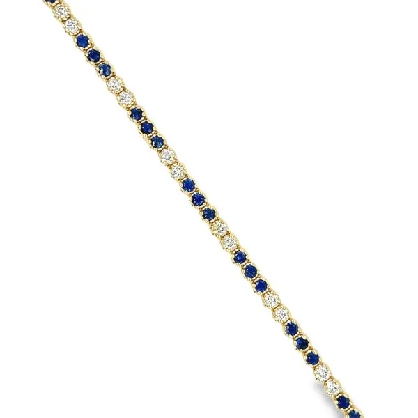 14k Yellow Gold Sapphire and Diamond Tennis Bracelet Image 2 Toner Jewelers Overland Park, KS
