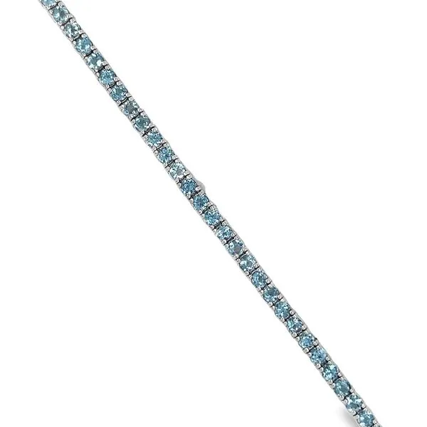 14k White Gold Aquamarine Tennis Bracelet Image 2 Toner Jewelers Overland Park, KS