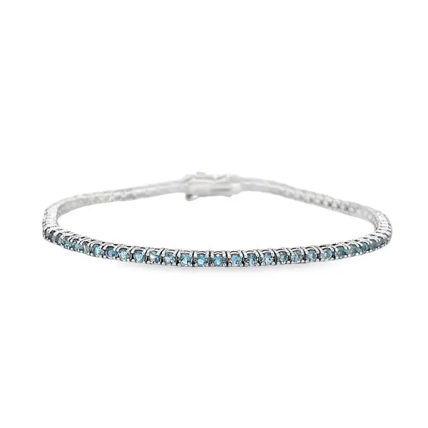 14k White Gold Aquamarine Tennis Bracelet Toner Jewelers Overland Park, KS