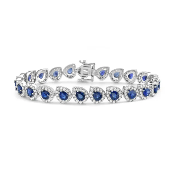 18 Karat White Gold Sapphire and Diamond Bracelet Toner Jewelers Overland Park, KS