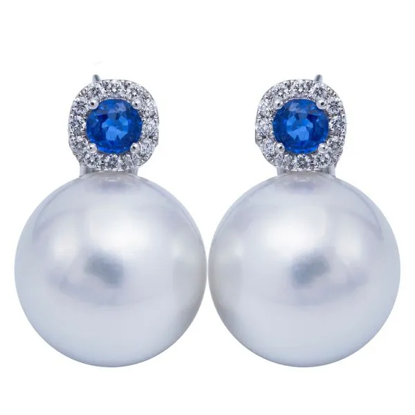 18 Karat White Gold South Sea Pearl Earrings Toner Jewelers Overland Park, KS