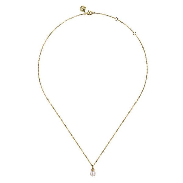 Gabriel & Co. 14K Yellow Gold Pearl Bujukan Drop Pendant Necklace Image 2 Toner Jewelers Overland Park, KS