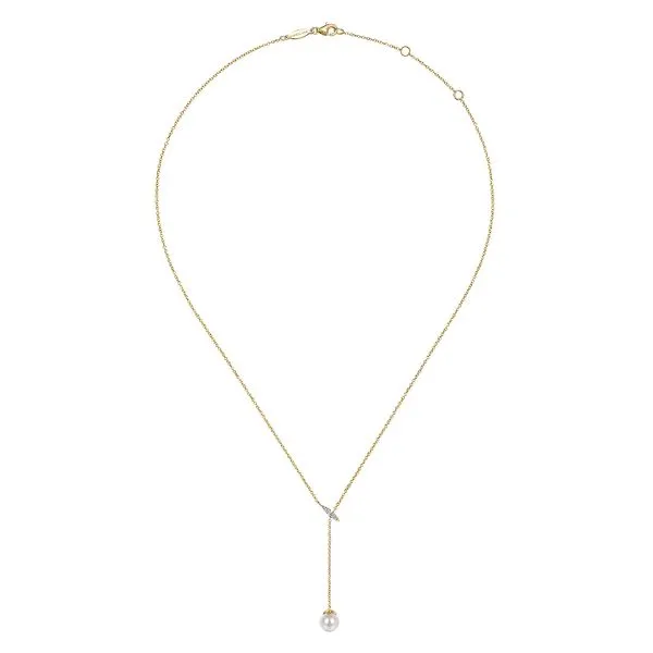 14 Karat Yellow Gold Fresh Water Pearl and Diamonds Pearl Necklace Toner Jewelers Overland Park, KS