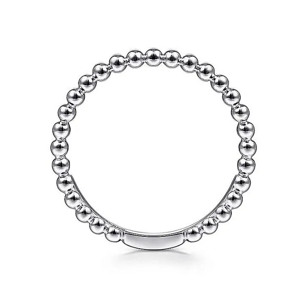 Gabriel & Co. 14K White Gold Bujukan Beaded Stackable Ring Image 2 Toner Jewelers Overland Park, KS