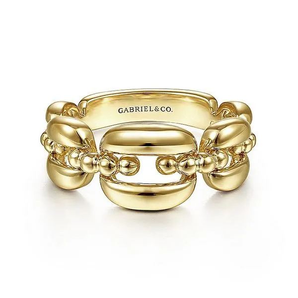 Gabriel & Co. 14K Yellow Gold Chain Link Ring Toner Jewelers Overland Park, KS