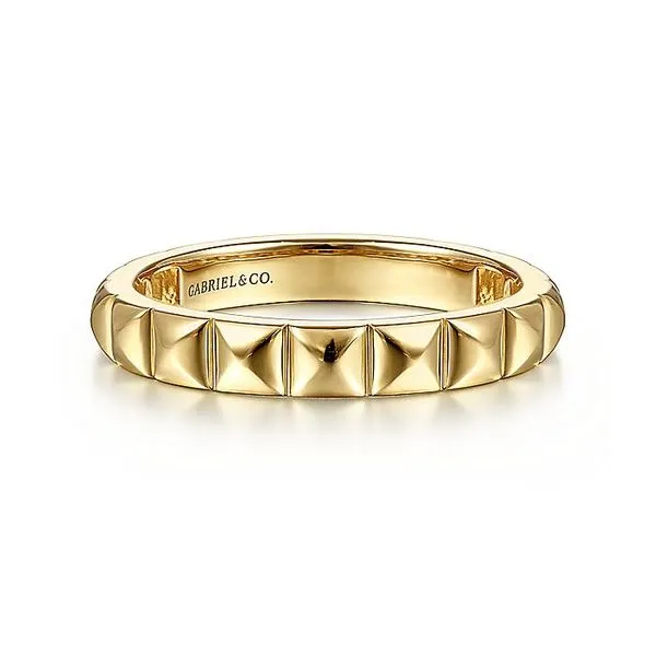 Gabriel & Co. 14K Yellow Gold Pyramid Ring Toner Jewelers Overland Park, KS
