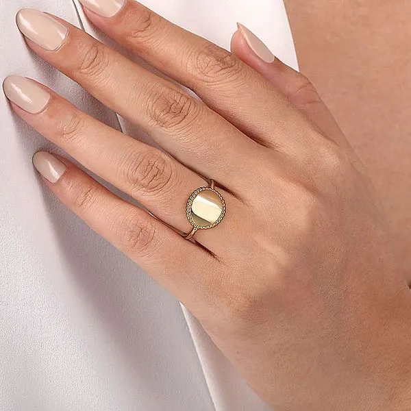 Gabriel & Co. 14K Yellow Gold Round Bujukan Frame Ring Image 5 Toner Jewelers Overland Park, KS