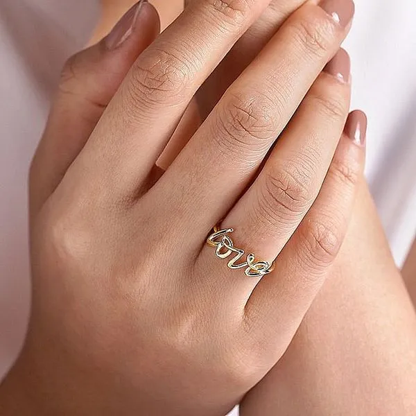 Gabriel & Co. 14K Yellow Gold Love Ring Image 5 Toner Jewelers Overland Park, KS
