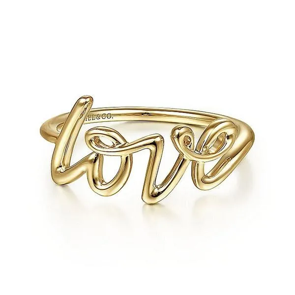 Gabriel & Co. 14K Yellow Gold Love Ring Toner Jewelers Overland Park, KS