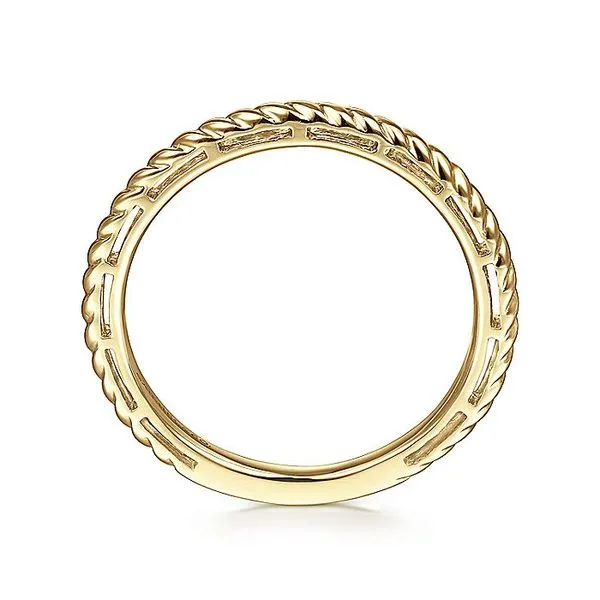 Gabriel & Co. 14K Yellow Gold Twisted Rope Stackable Ring Image 2 Toner Jewelers Overland Park, KS