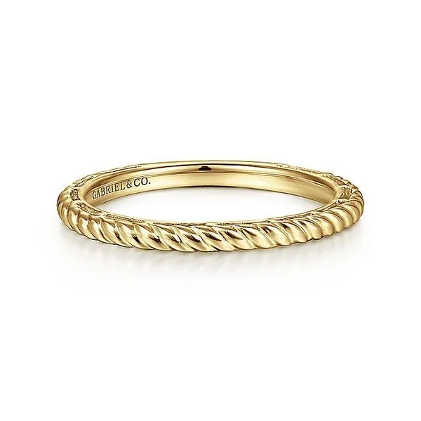 Gabriel & Co. 14K Yellow Gold Twisted Rope Stackable Ring Toner Jewelers Overland Park, KS