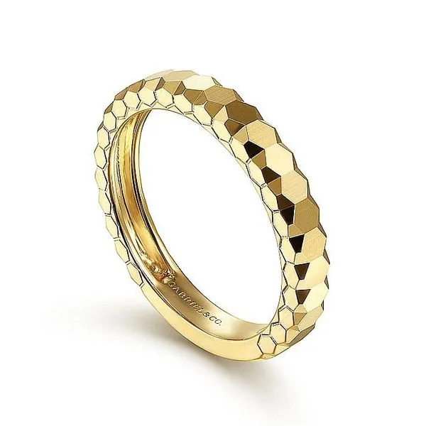 Gabriel & Co. 14K Yellow Gold Ring Hexagon Stackable Ring Image 2 Toner Jewelers Overland Park, KS