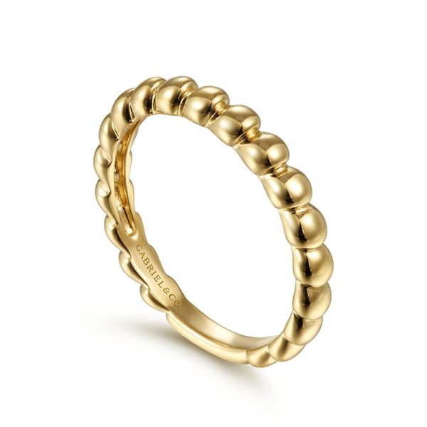 Gabriel & Co. 14K Yellow Gold Bujukan Bead Ring Image 3 Toner Jewelers Overland Park, KS