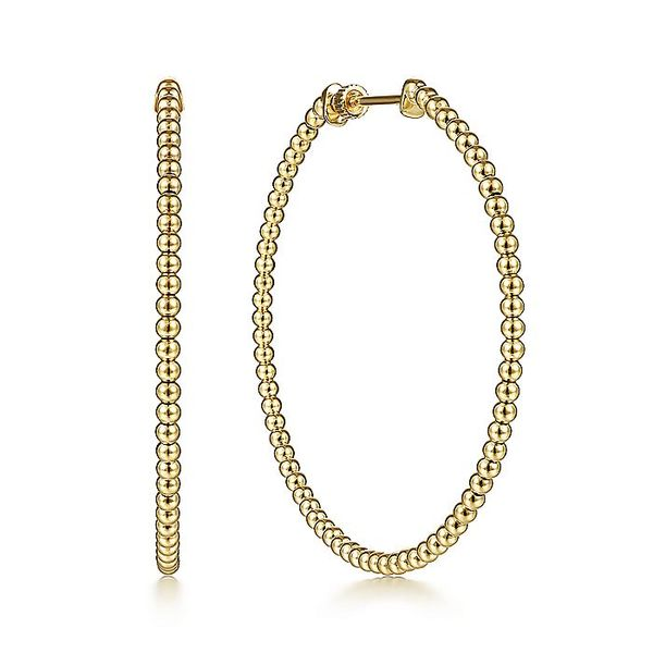 Gabriel & Co. 14K Yellow Gold Bujukan Hoop Earrings Toner Jewelers Overland Park, KS