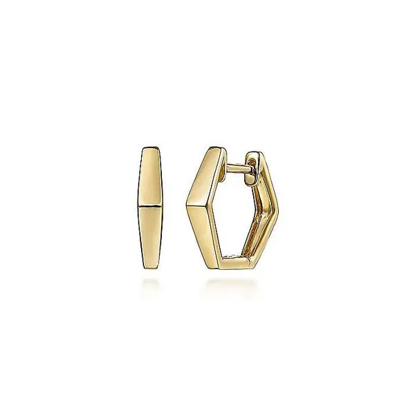 Gabriel & Co. 14K Yellow Gold Geometric Huggie Earrings Toner Jewelers Overland Park, KS