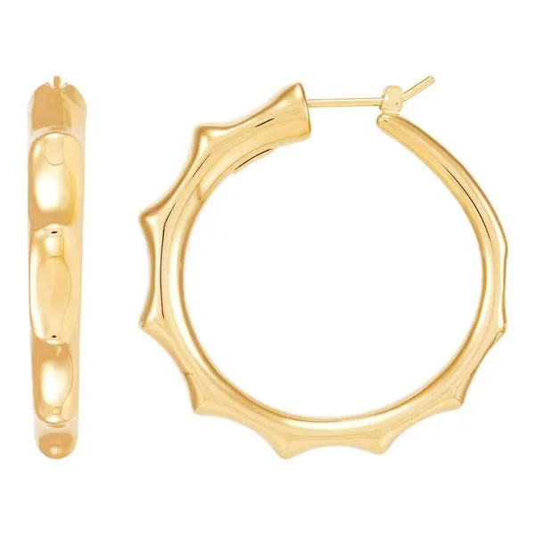 14k Yellow Gold Octogon Hoop Earrings Image 2 Toner Jewelers Overland Park, KS