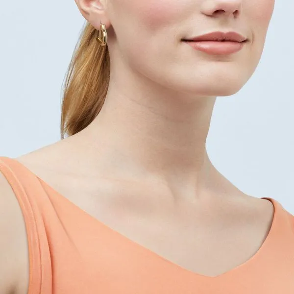 14k Heart Hoop Earrings Image 3 Toner Jewelers Overland Park, KS