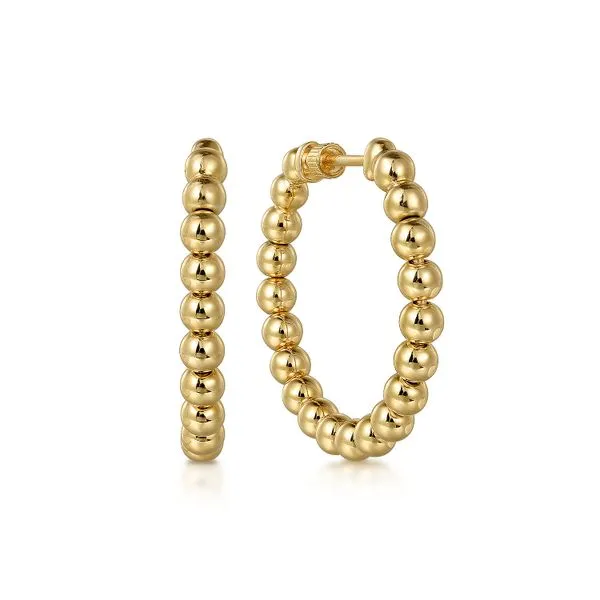 Gabriel & Co. 14K Yellow Gold Bujukan Hoop Earrings Toner Jewelers Overland Park, KS