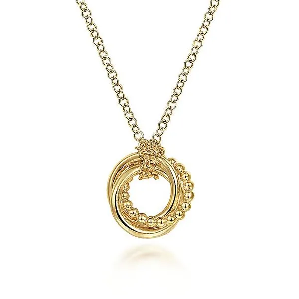 Gabriel & Co. 14K Yellow Gold Bujukan Interlocking Circles Necklace Toner Jewelers Overland Park, KS