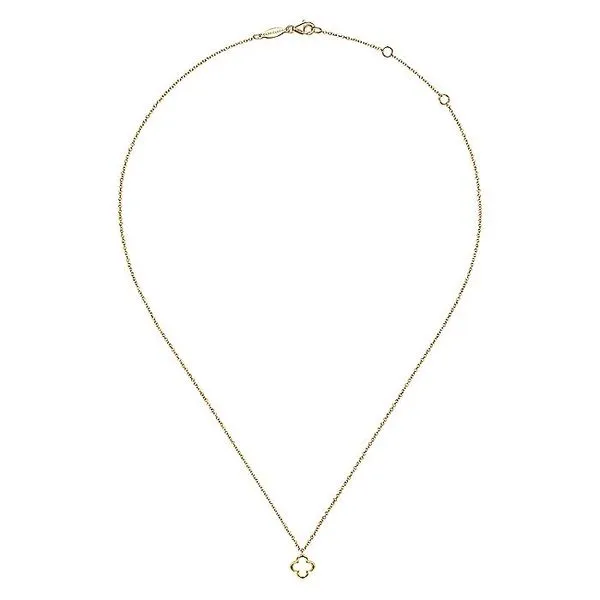 Gabriel & Co. 14K Yellow Gold Clover Pendant Necklace Image 2 Toner Jewelers Overland Park, KS