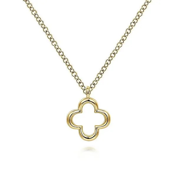 Gabriel & Co. 14K Yellow Gold Clover Pendant Necklace Toner Jewelers Overland Park, KS