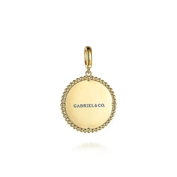 Gabriel & Co.14K Yellow Gold Medallion Pendant Image 2 Toner Jewelers Overland Park, KS