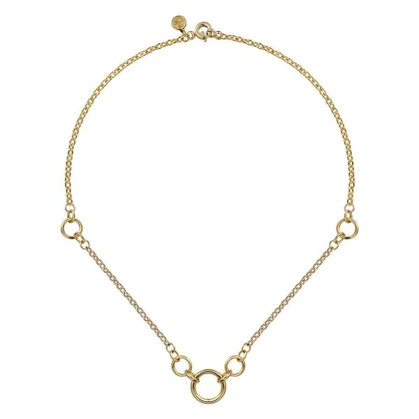 Gabriel & Co. 14k Yellow Gold Hollow Tube Link Necklace Image 3 Toner Jewelers Overland Park, KS