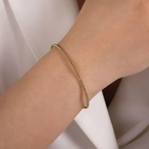 Gabriel & Co. 14K Yellow Gold Beaded Bujukan Bangle Image 4 Toner Jewelers Overland Park, KS