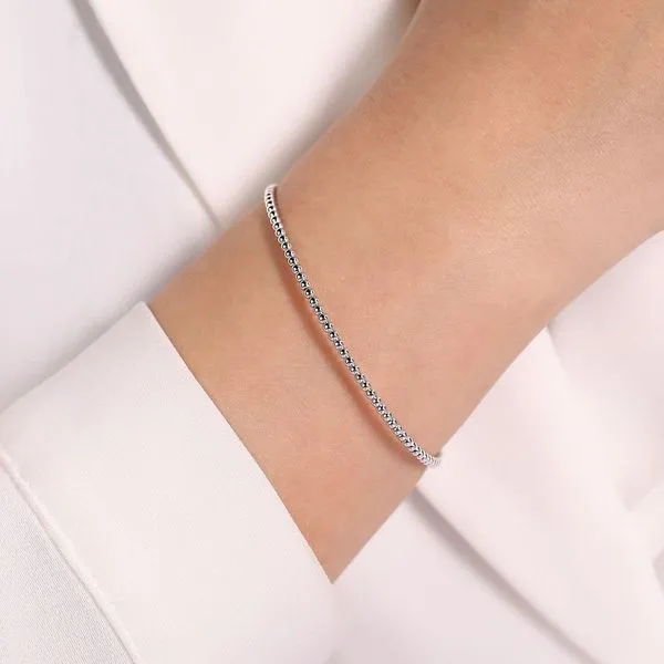 Gabriel & Co. 14K White Gold Beaded Bujukan Bangle Image 4 Toner Jewelers Overland Park, KS