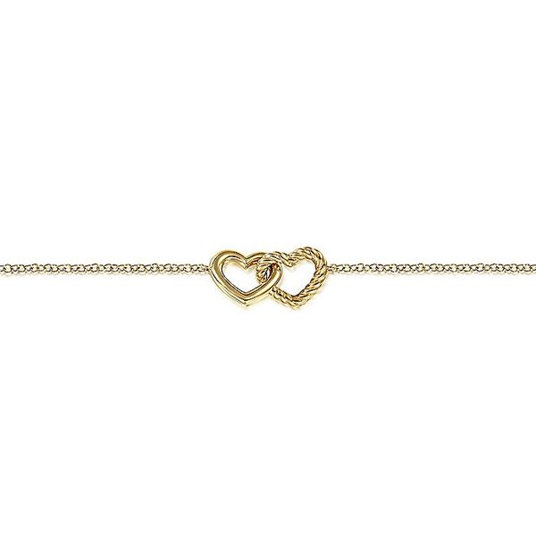Gabriel & Co. 14K Yellow Gold Hearts Chain Bracelet Image 2 Toner Jewelers Overland Park, KS