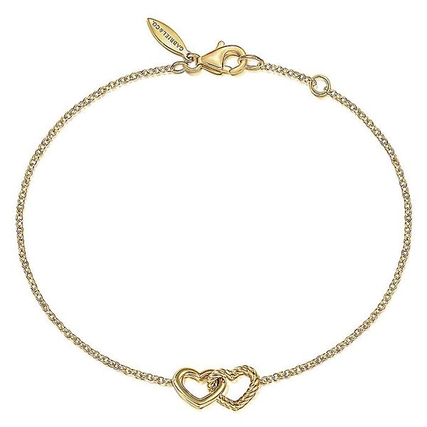 Gabriel & Co. 14K Yellow Gold Hearts Chain Bracelet Toner Jewelers Overland Park, KS
