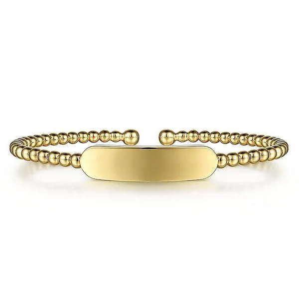 Gabriel & Co. 14K Yellow Gold Bujukan Engravable Bangle Toner Jewelers Overland Park, KS