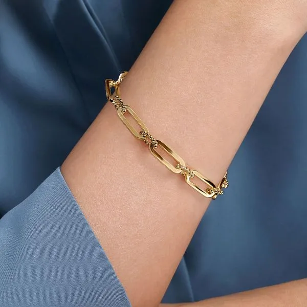Gabriel & Co.14K Yellow Gold Bujukan Paperclip Bracelet Image 2 Toner Jewelers Overland Park, KS