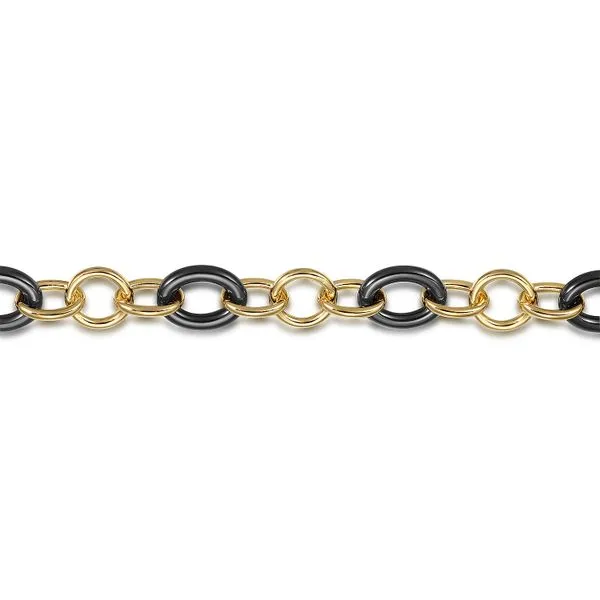 Gabriel & Co. 14K Yellow Gold and Black Ceramic Bracelet Image 2 Toner Jewelers Overland Park, KS