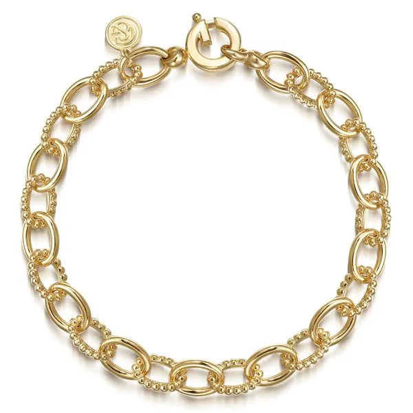Gabriel & Co. 14K Yellow Gold Bujukan Link Bracelet Toner Jewelers Overland Park, KS