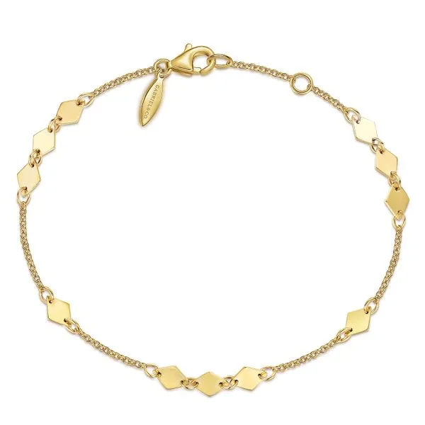 Gabriel & Co. 14k Yellow Gold Rhombus Stations Bracelet Toner Jewelers Overland Park, KS