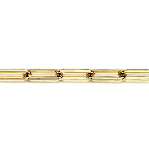 Gabriel & Co. 14k Yellow Gold Hollow Paperclip Chain Bracelet Image 3 Toner Jewelers Overland Park, KS