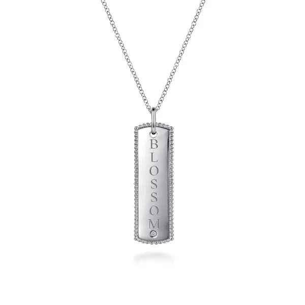 Gabriel and Co. Silver Bujukan Diamond ID Necklace Image 4 Toner Jewelers Overland Park, KS