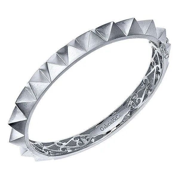 Gabriel & Co. Sterling Silver Spike Bangle Image 2 Toner Jewelers Overland Park, KS